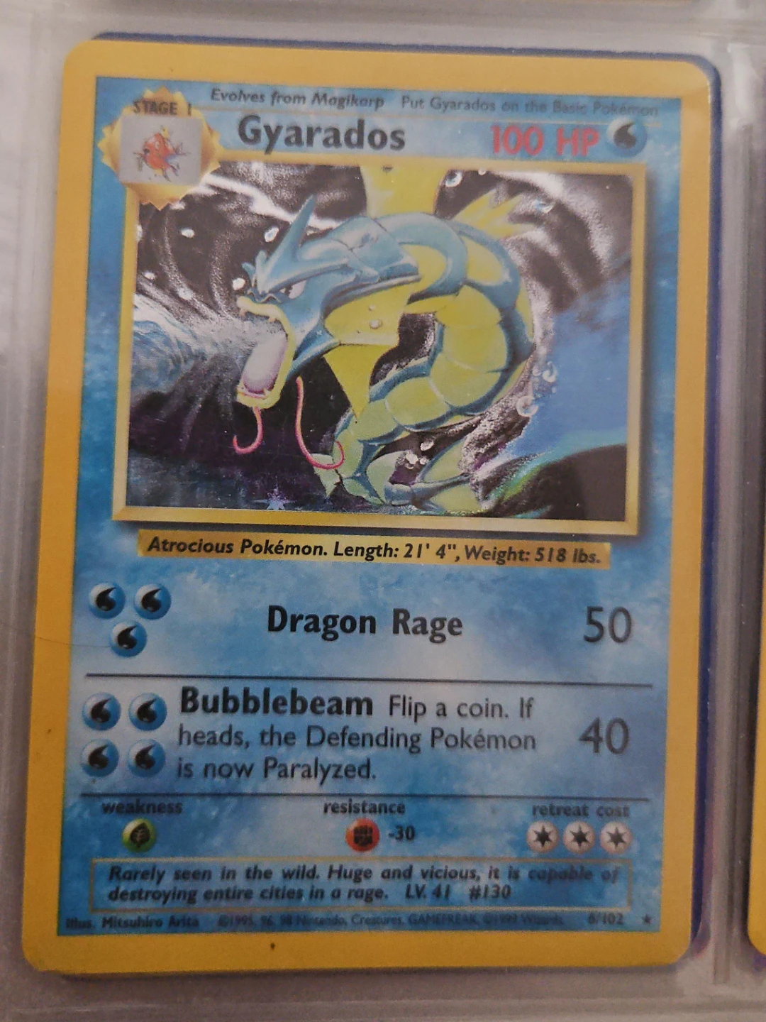 Pokémon Gyarados #6/102 – Base Set – Holo Rare – Vintage