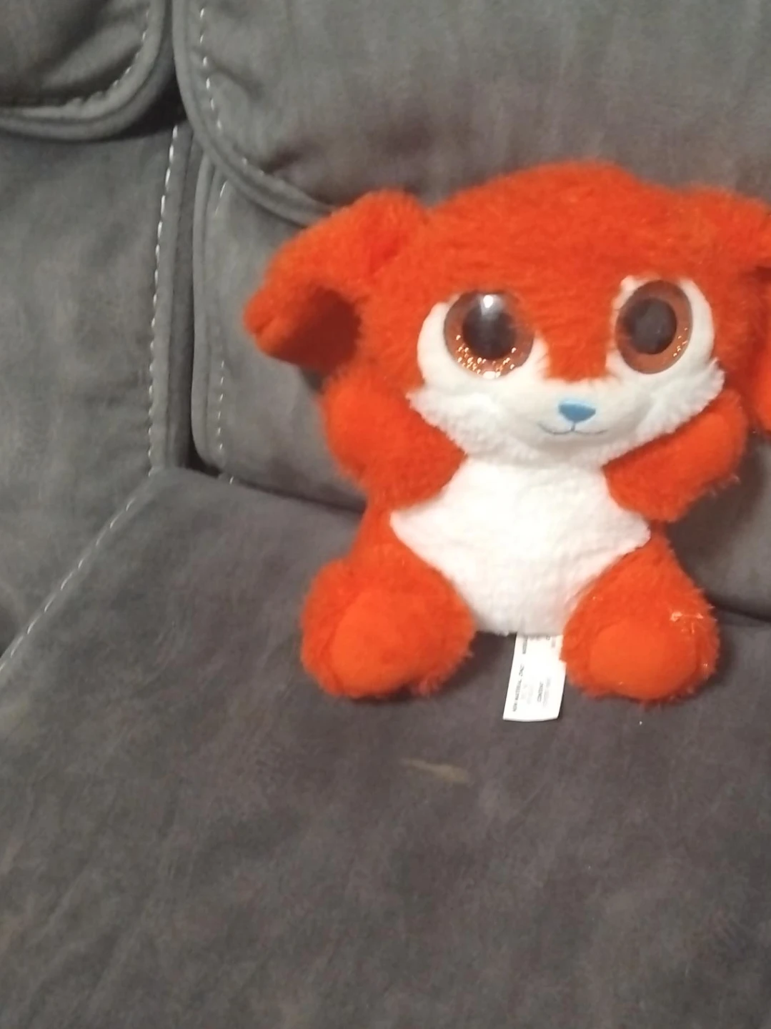Orange Fox Plush Toy with Glittery Eyes