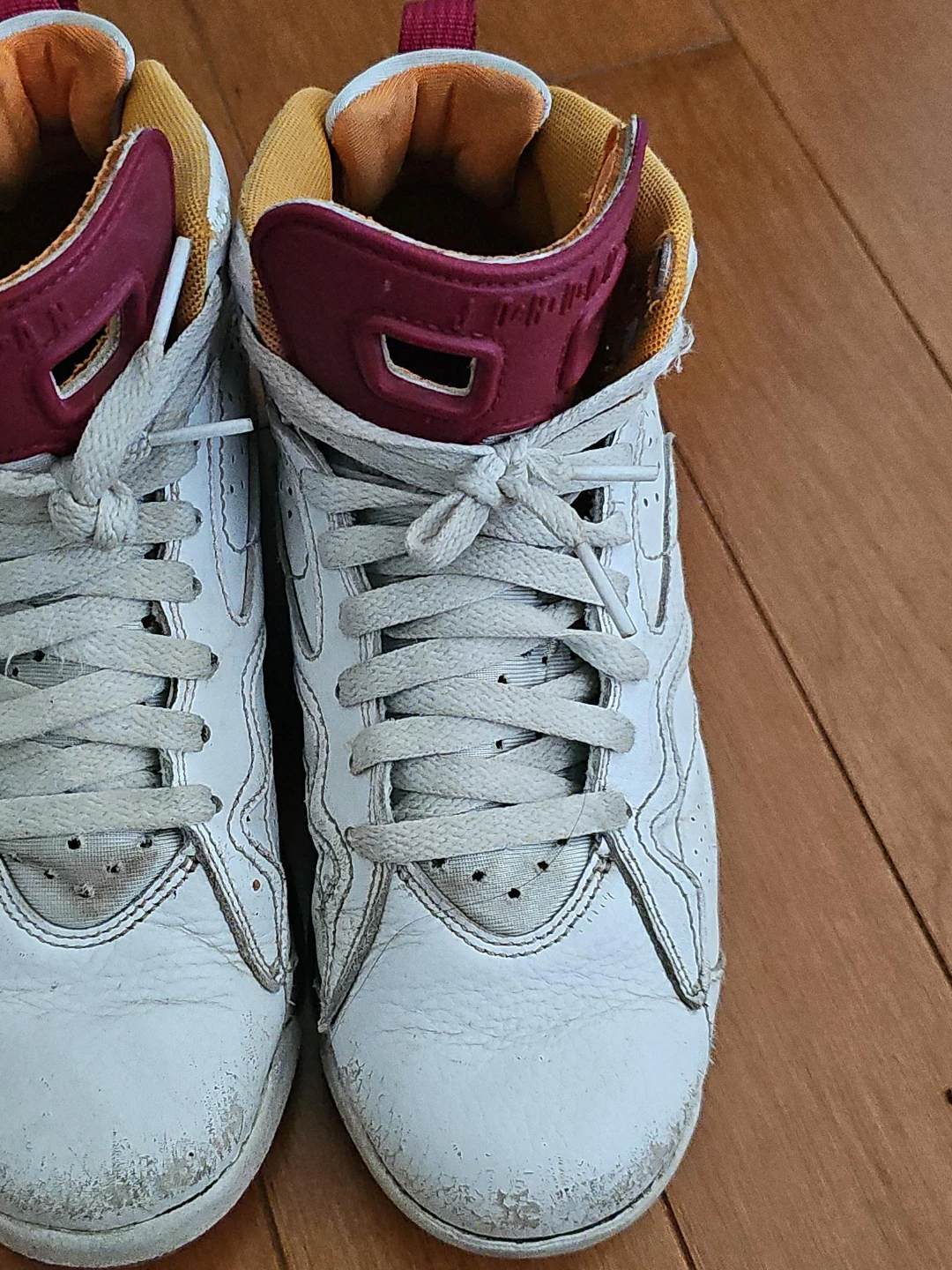 Jordan 6-17-23 White and Bordeaux sneakers