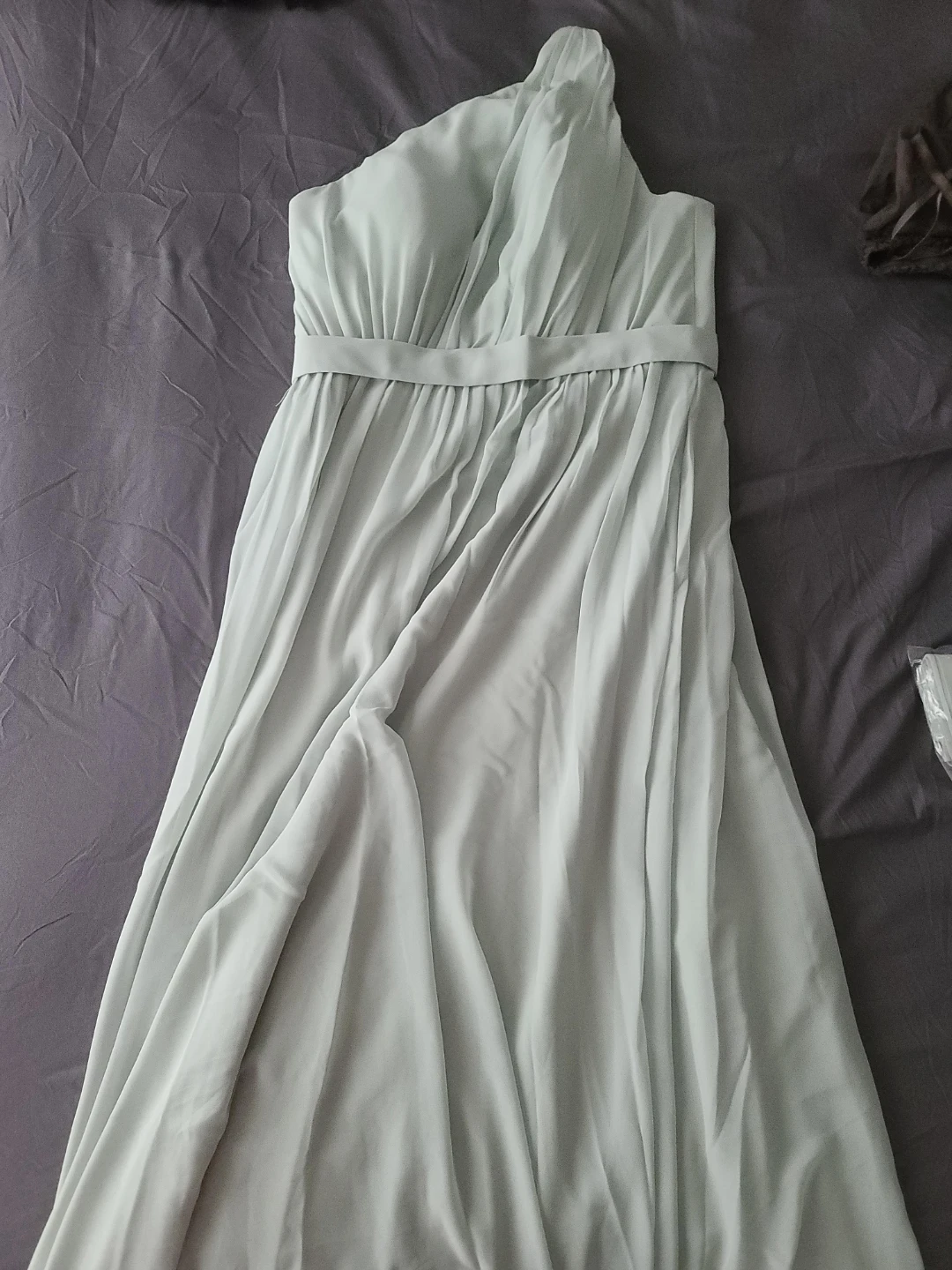 Light Green One-Shoulder Maxi Dress