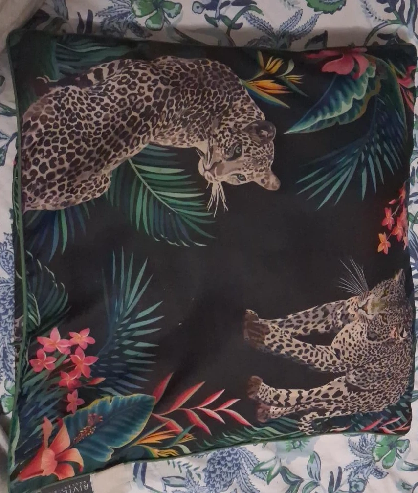 Riviere Collection Throw Pillow - Leopard Jungle Print