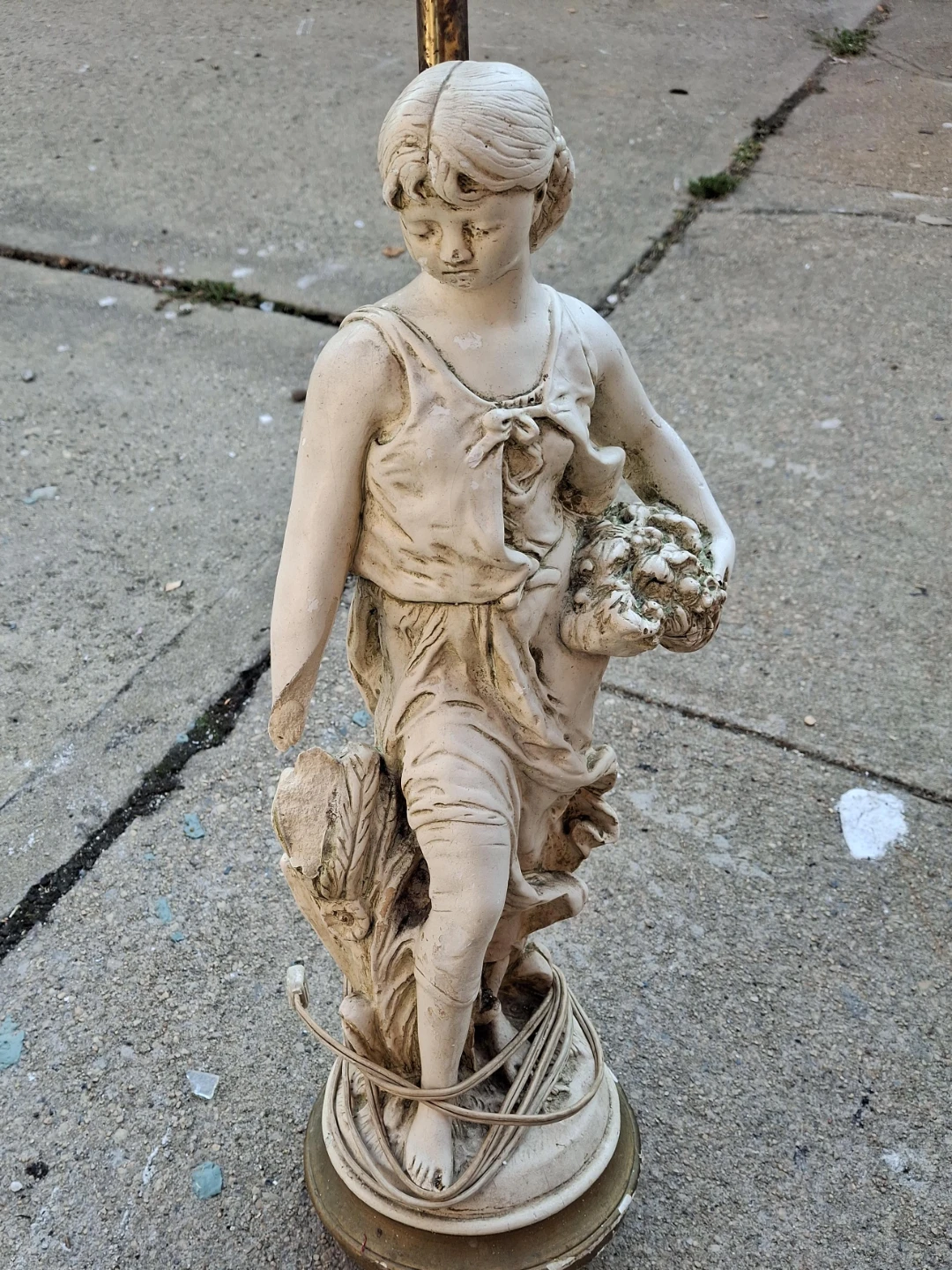 Vintage Statue Lamp with Female Figure
