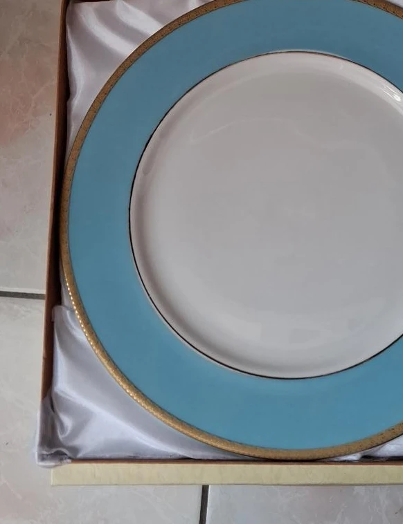 Blue and Gold Trim Plate