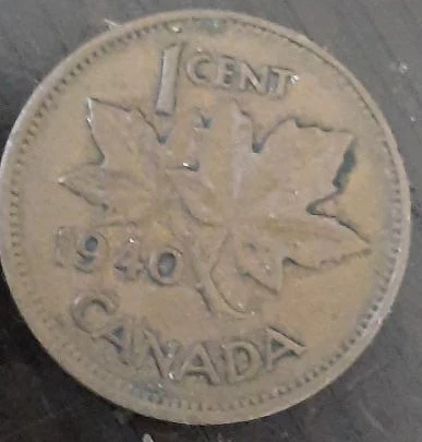 1940 Canadian One Cent Coin