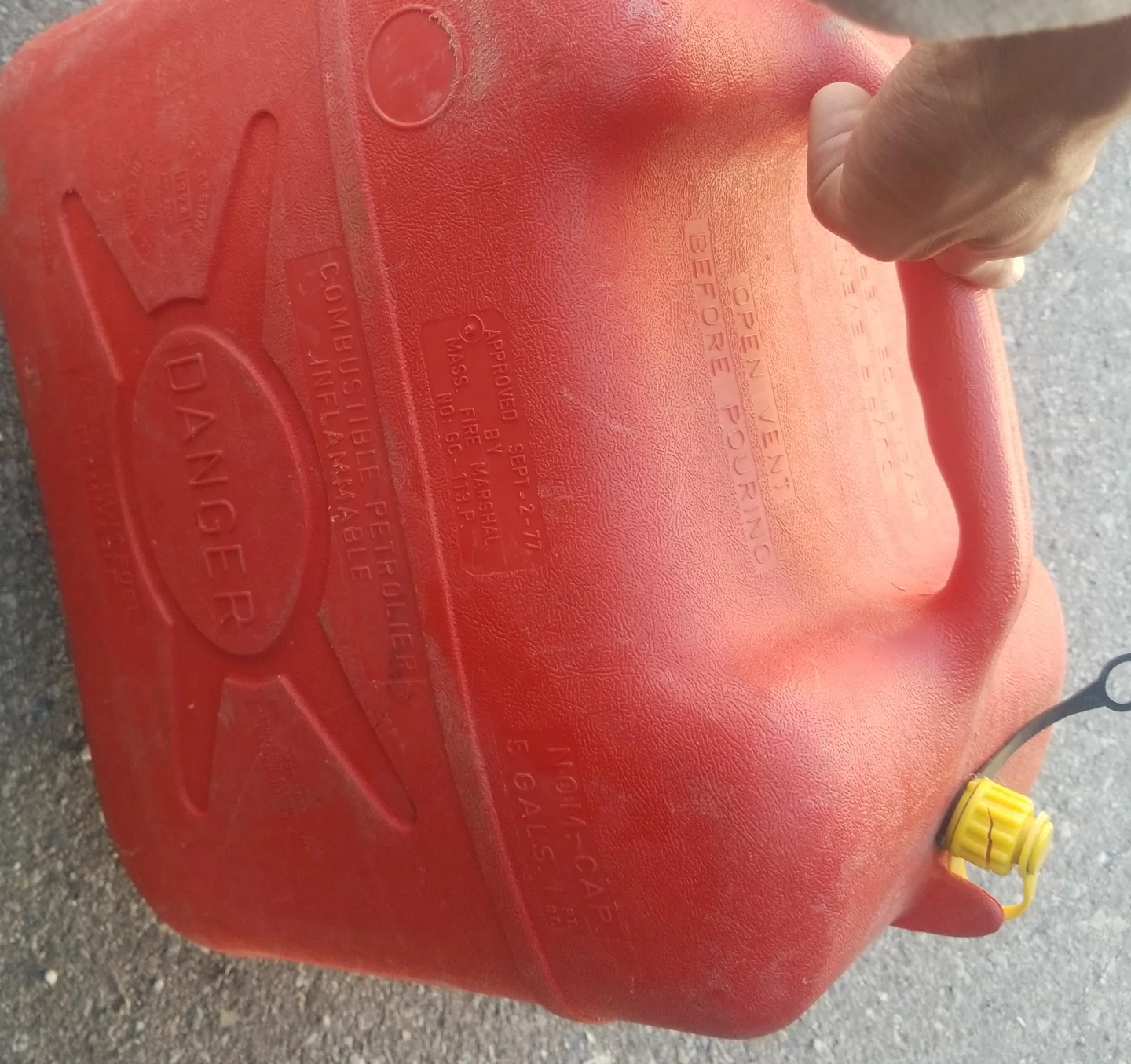 Red 5 Gallon Gas Can