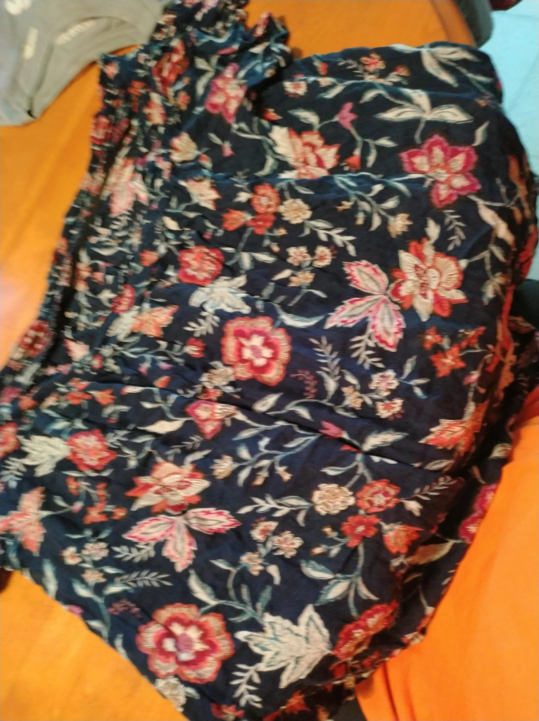 Navy Floral Print Maxi top
