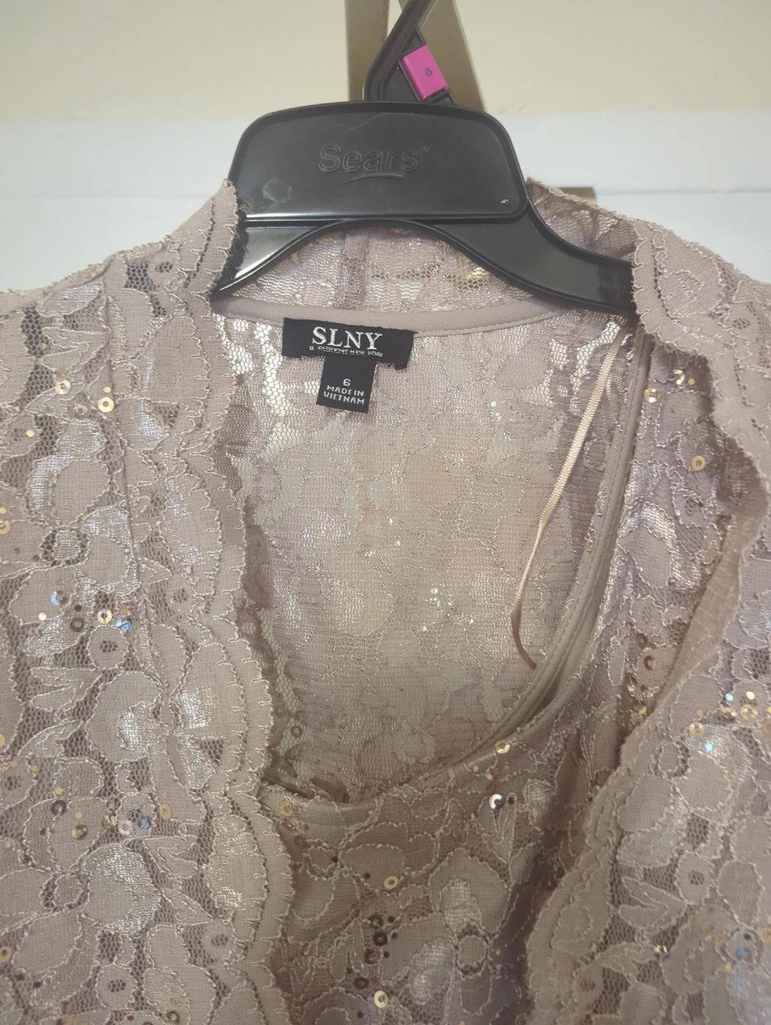SLNY Lace Sequin Dress Size 6