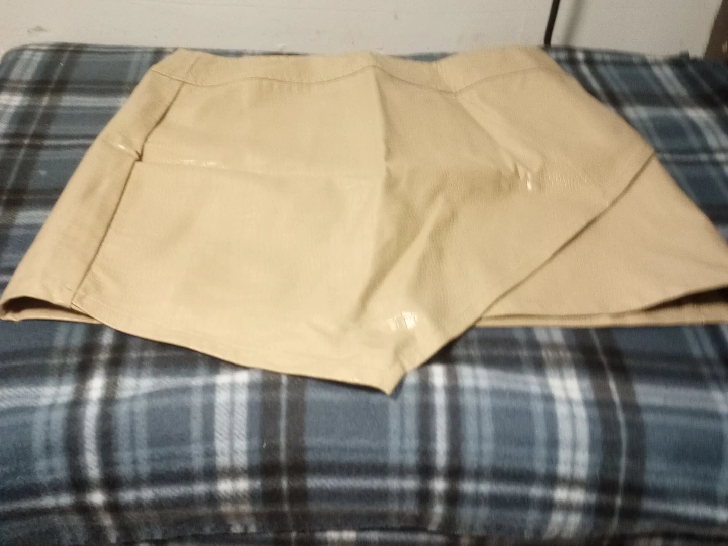 Women's Tan Faux Leather Skirt