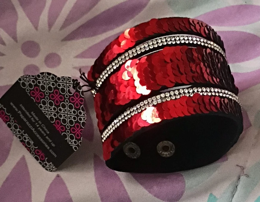 Paparazzi Red Sequin Cuff Bracelet