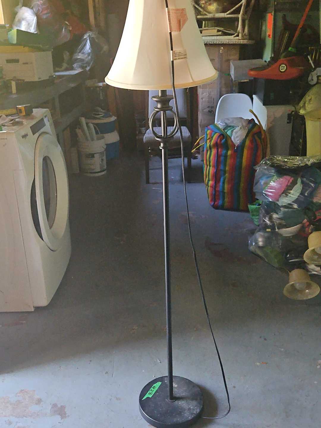 Black Floor Lamp with Cream Shade