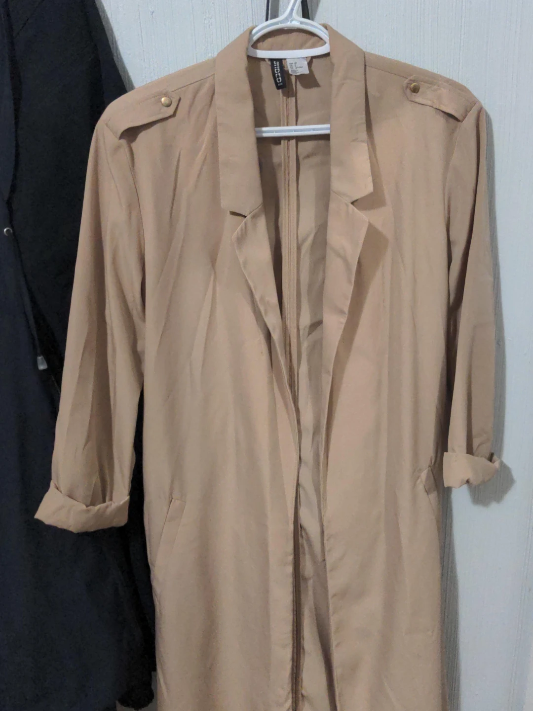 H&M Beige Waterfall Duster Jacket