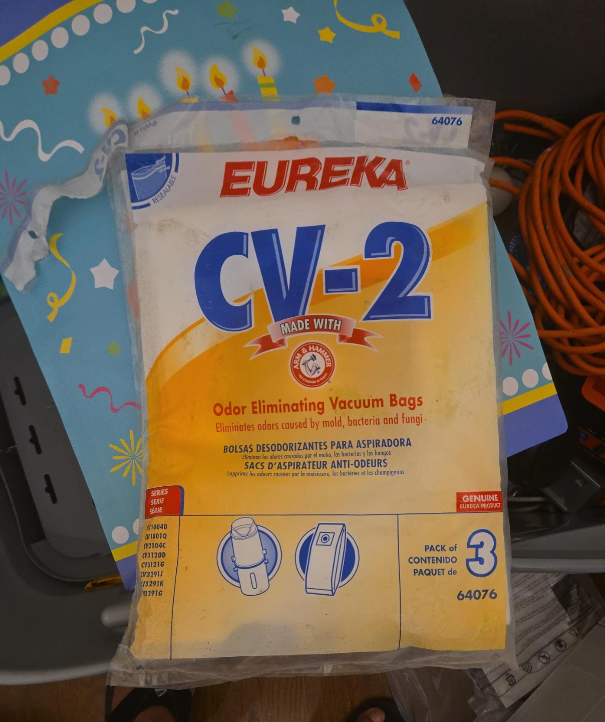Eureka CV-2 Odor Eliminating Vacuum Bags - Pack of 3