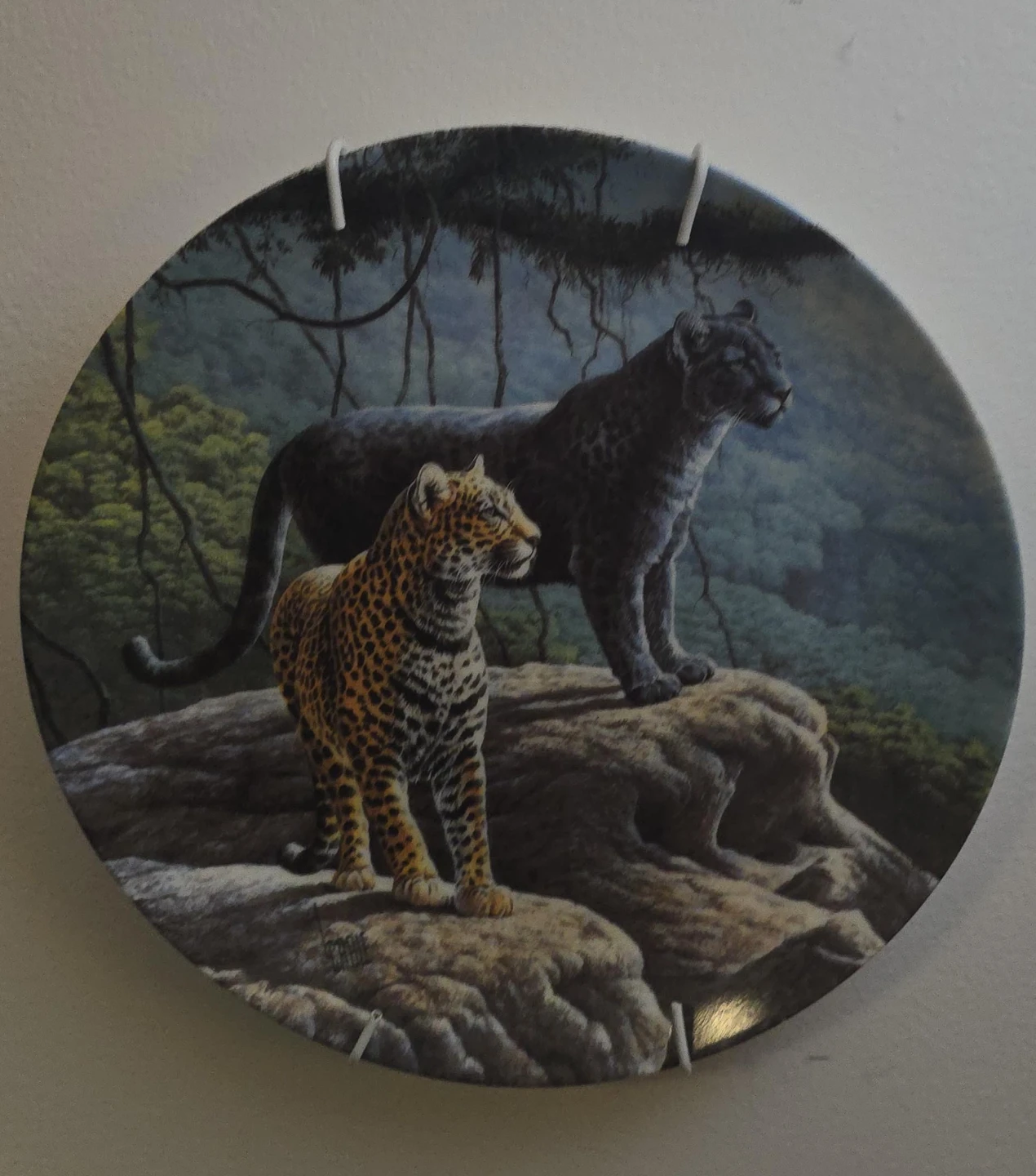Decorative Plate with Leopards and Panther