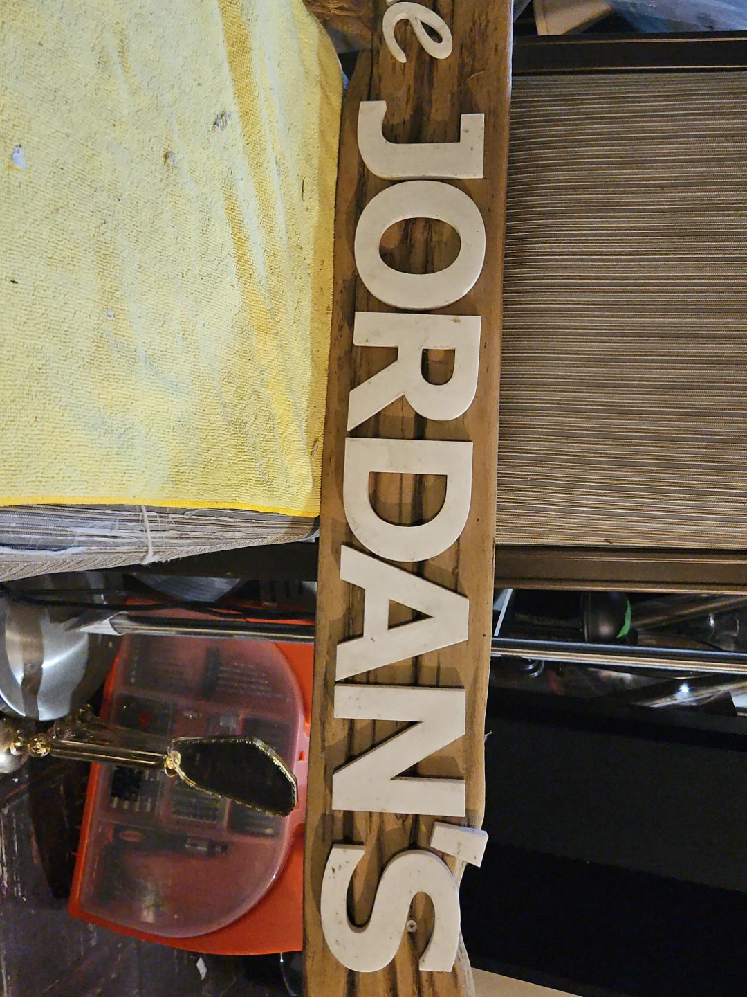 The Jordan's Wooden Sign