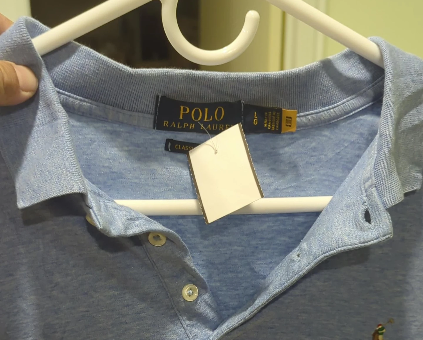 Polo Ralph Lauren Classic Fit Polo Shirt - Light Blue - Size L