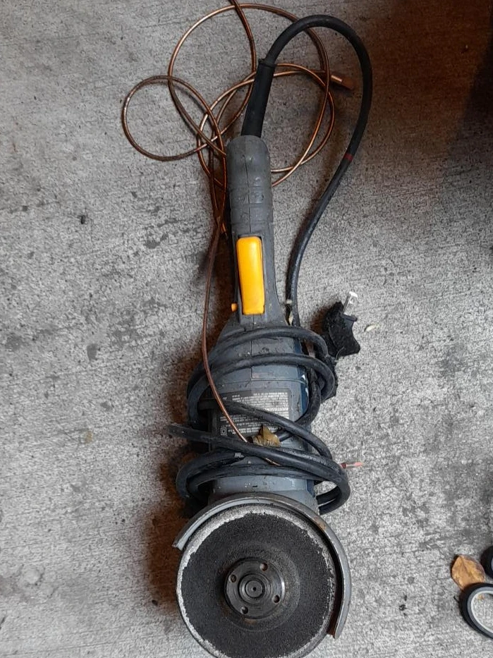 Angle Grinder with Yellow Trigger