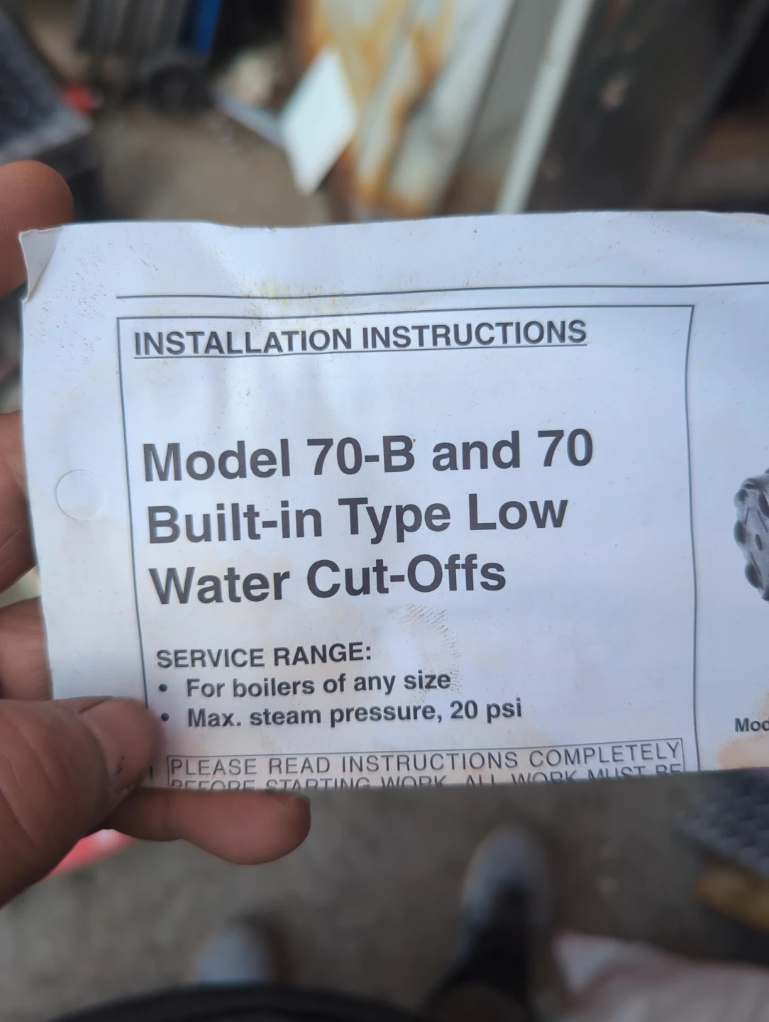 Built-in Low Water Cut-Offs Model 70-B & 70