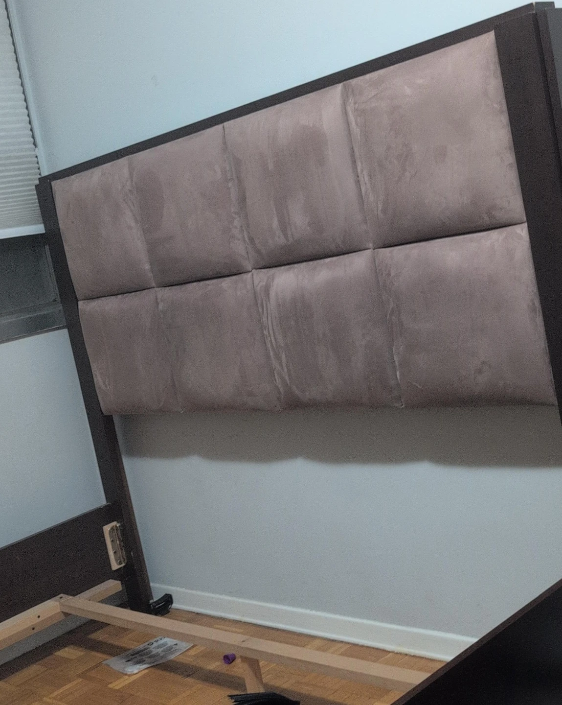 Dark Brown Bed Frame with Padded Headboard