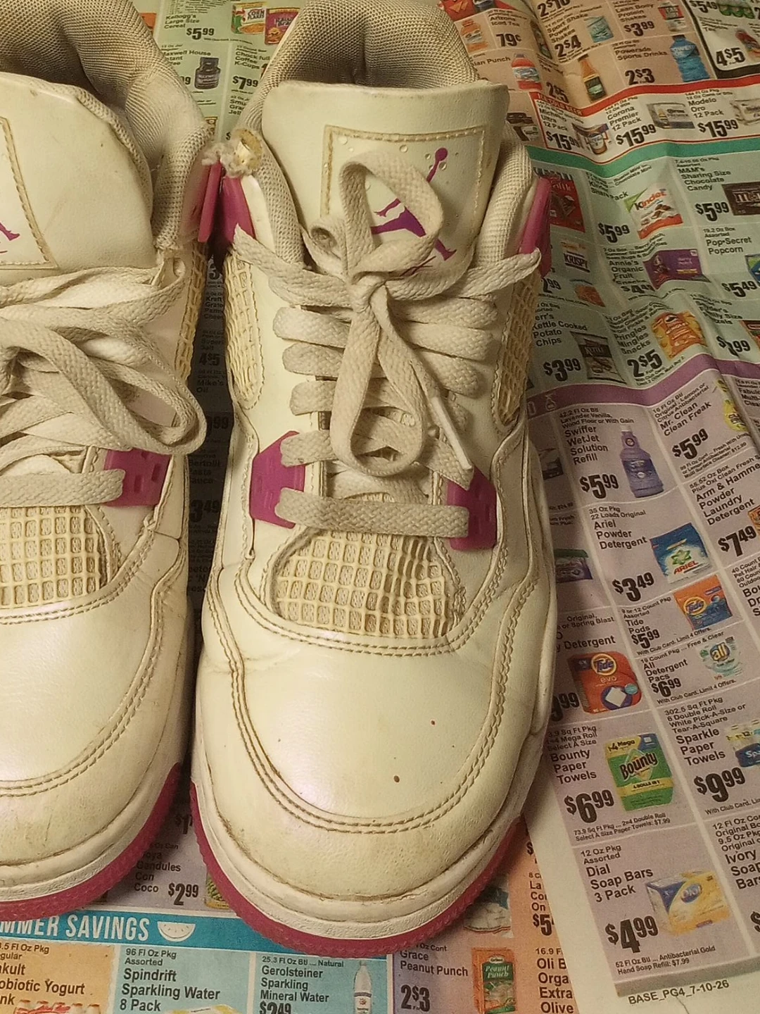Air Jordan 4 Retro PS White Pink Toddler Shoes