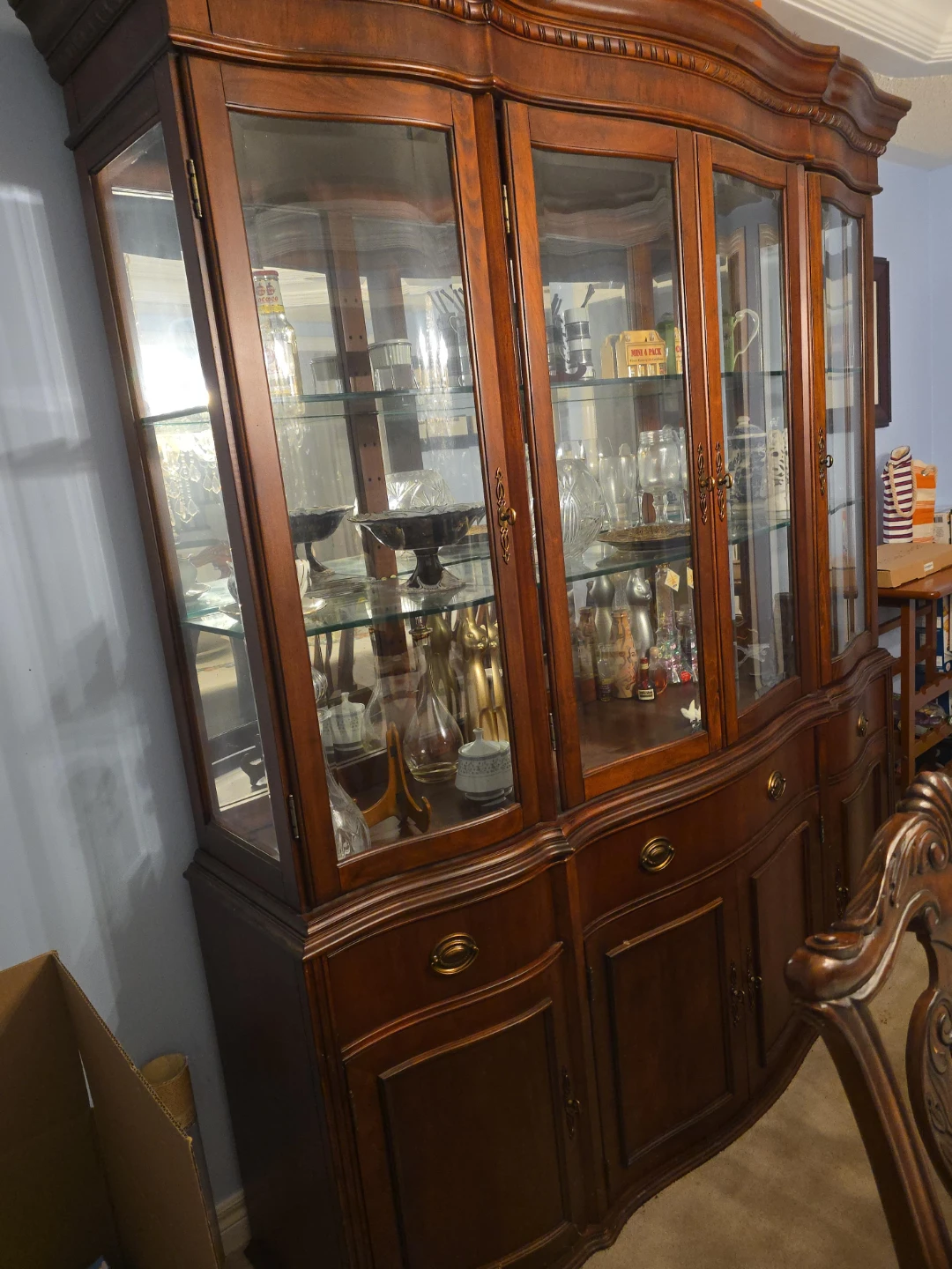 Traditional Wooden China Cabinet Display Case