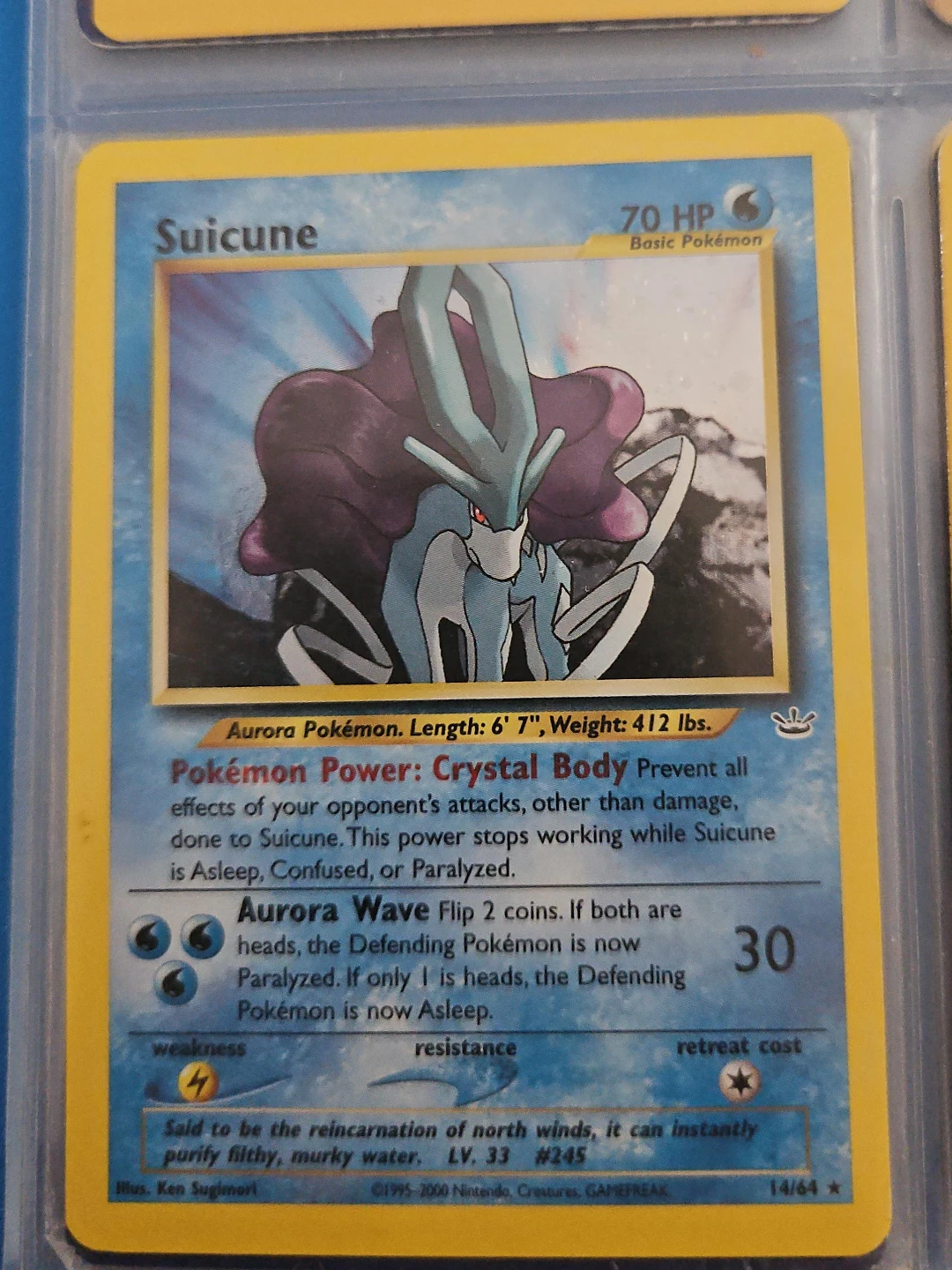 Pokémon Suicune #14/64 – Neo Revelation – Holo Rare – Vintage