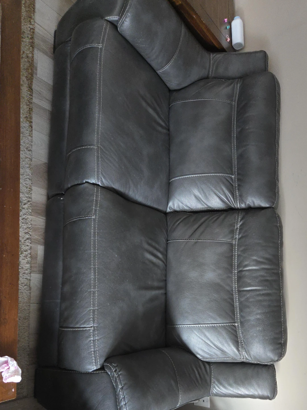 Dark Grey Leather Sofa