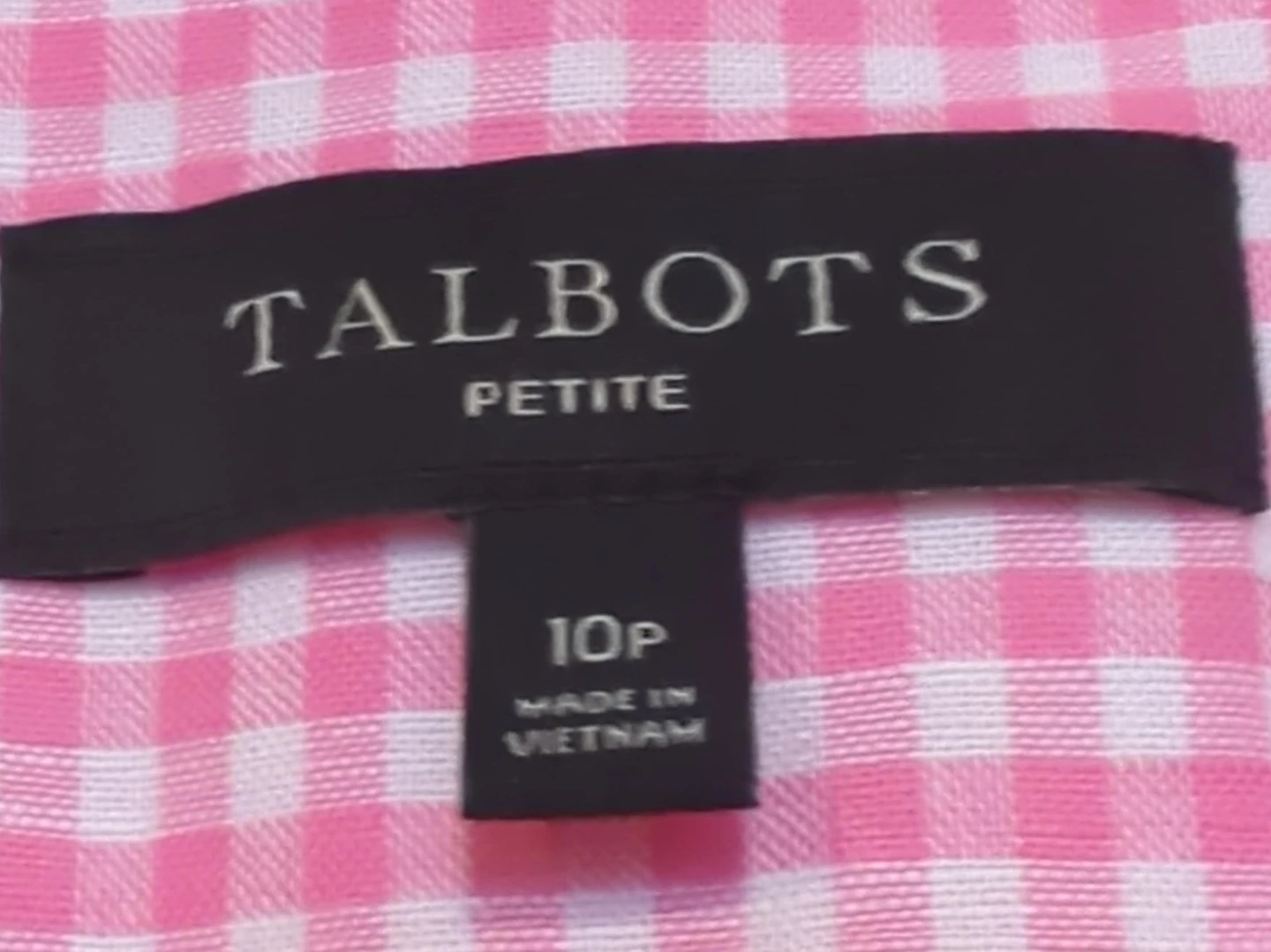 Talbots Petite Pink Gingham Blazer