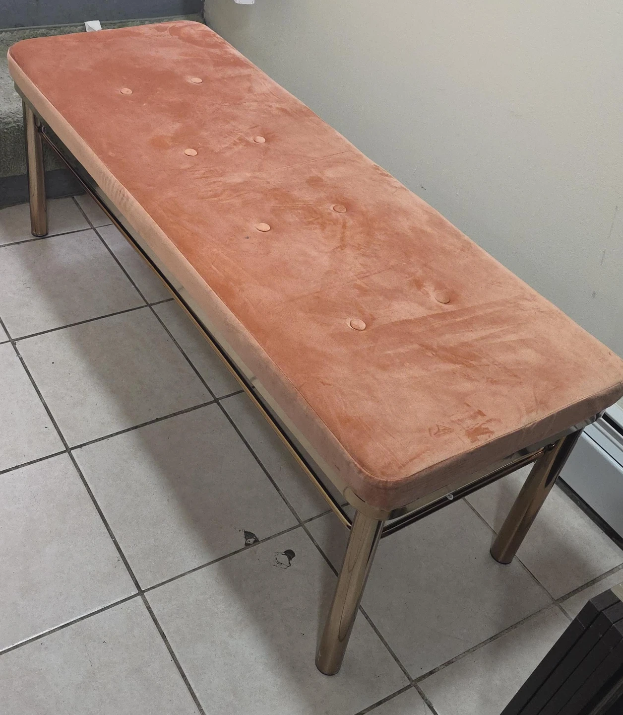 Velvet Tufted Bench