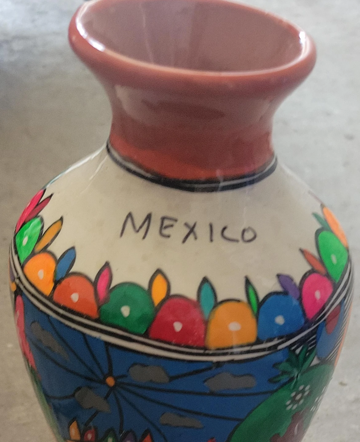 Hand-painted Mexican Ceramic Vase