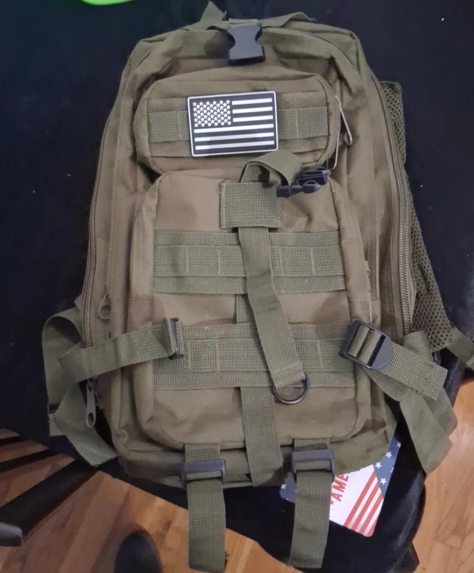 Tactical Backpack with American Flag Patch