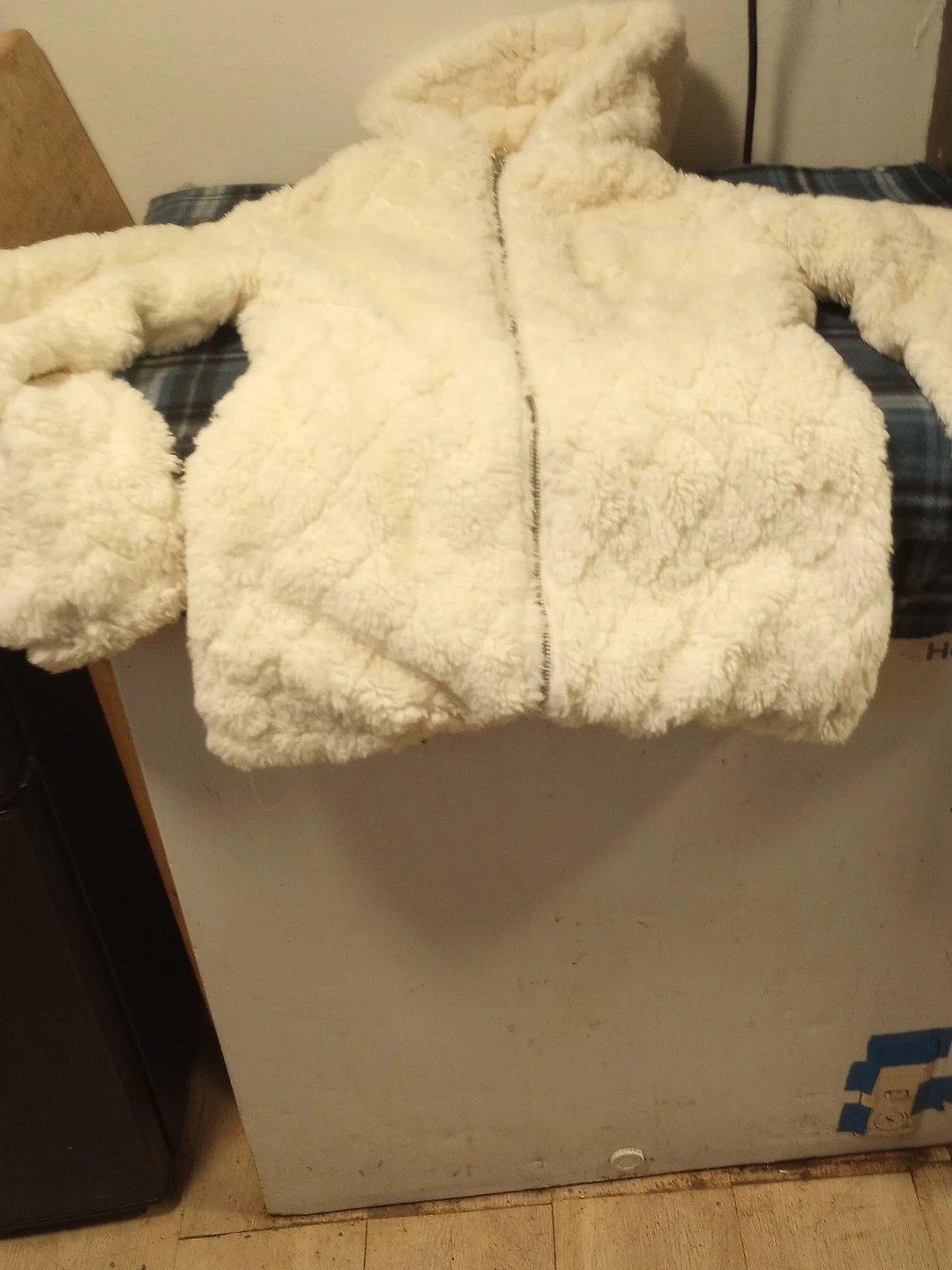 Cream Faux Fur Hooded Jacket