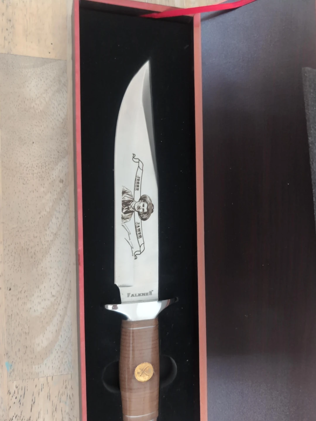 Falkner Bowie Knife with Jesse James Engraving