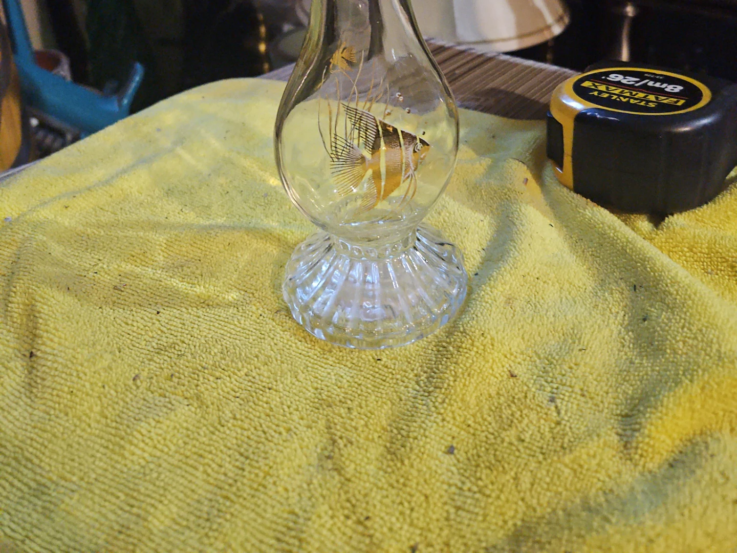 Glass Vase with Fish Design