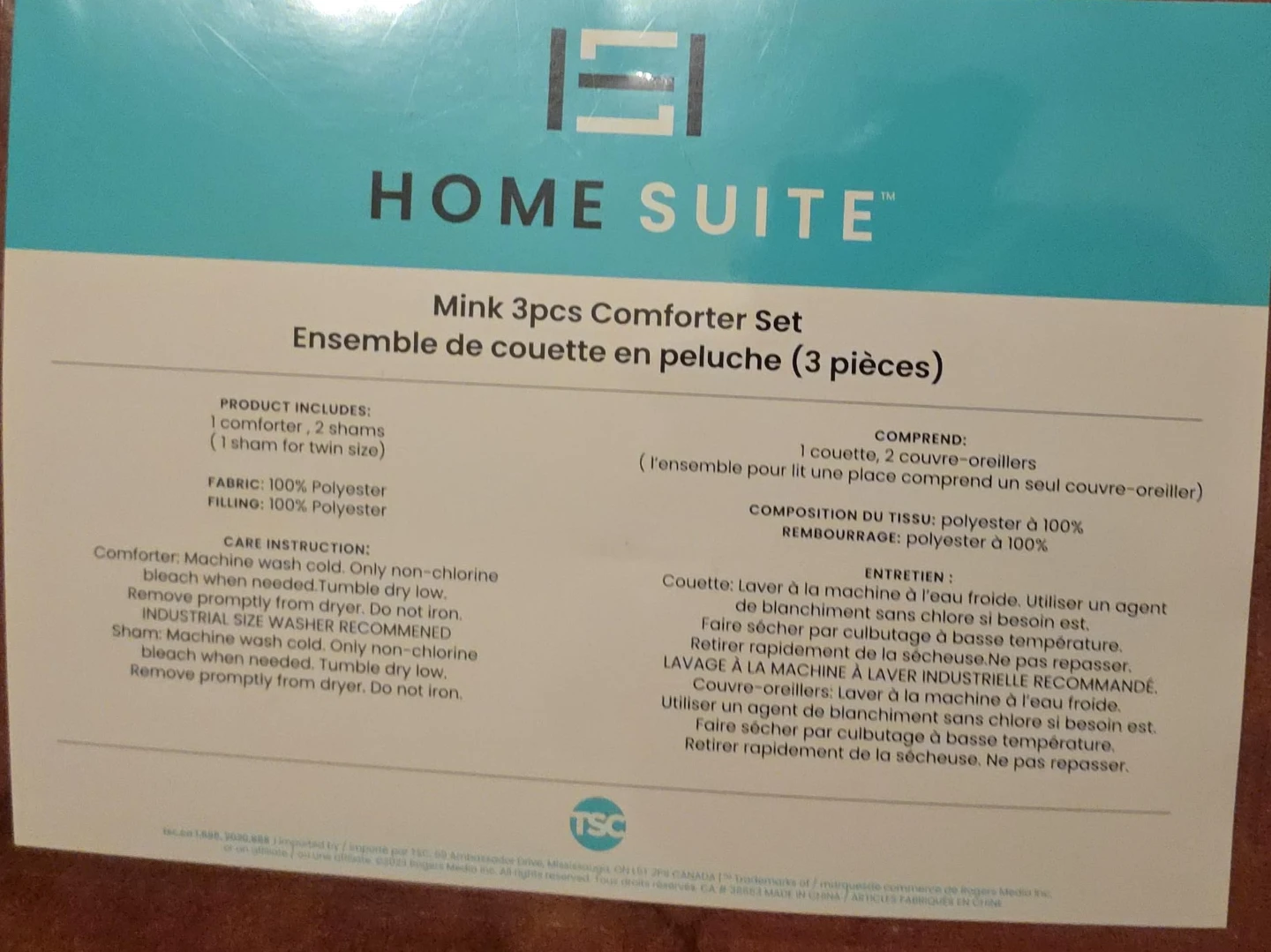 Home Suite Mink 3pcs Comforter Set