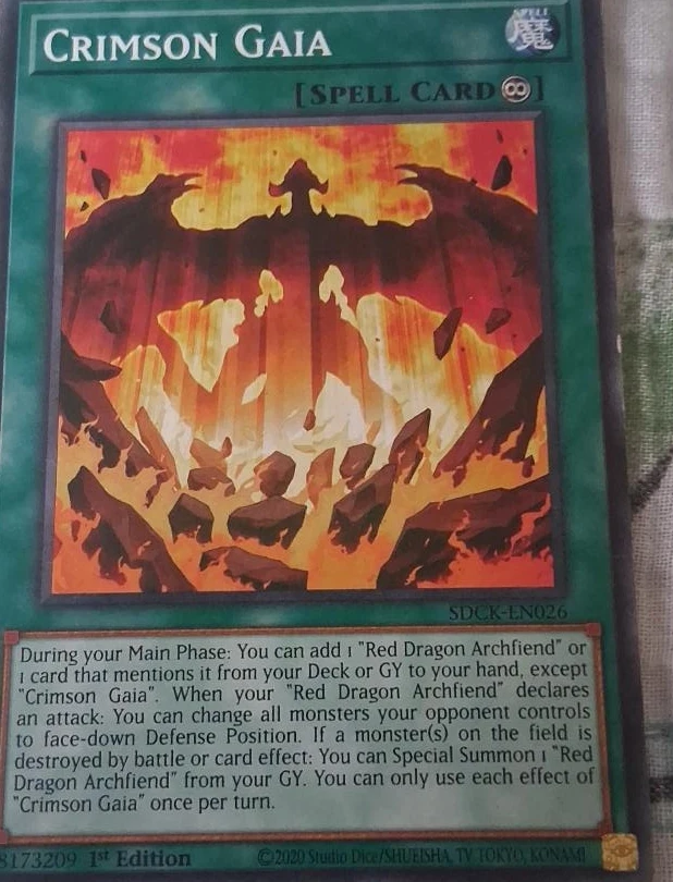 Crimson Gaia Spell Card Yu-Gi-Oh SDCK-EN026