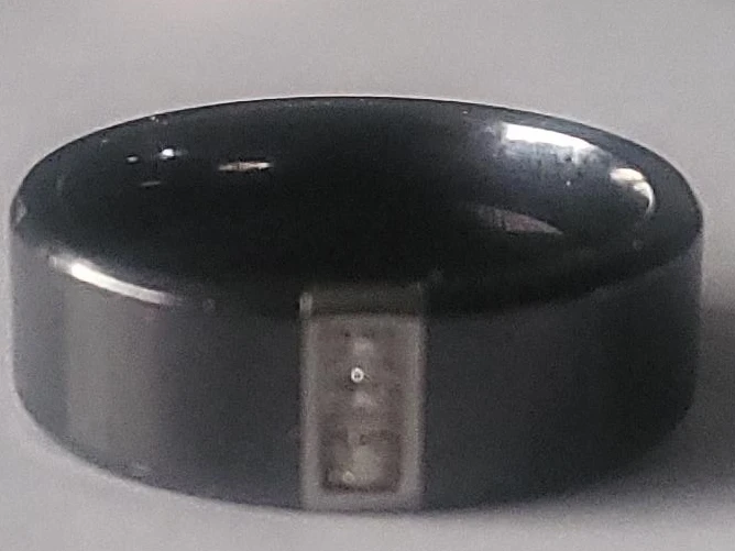 Titanium Mens ring with 3 diamonds.