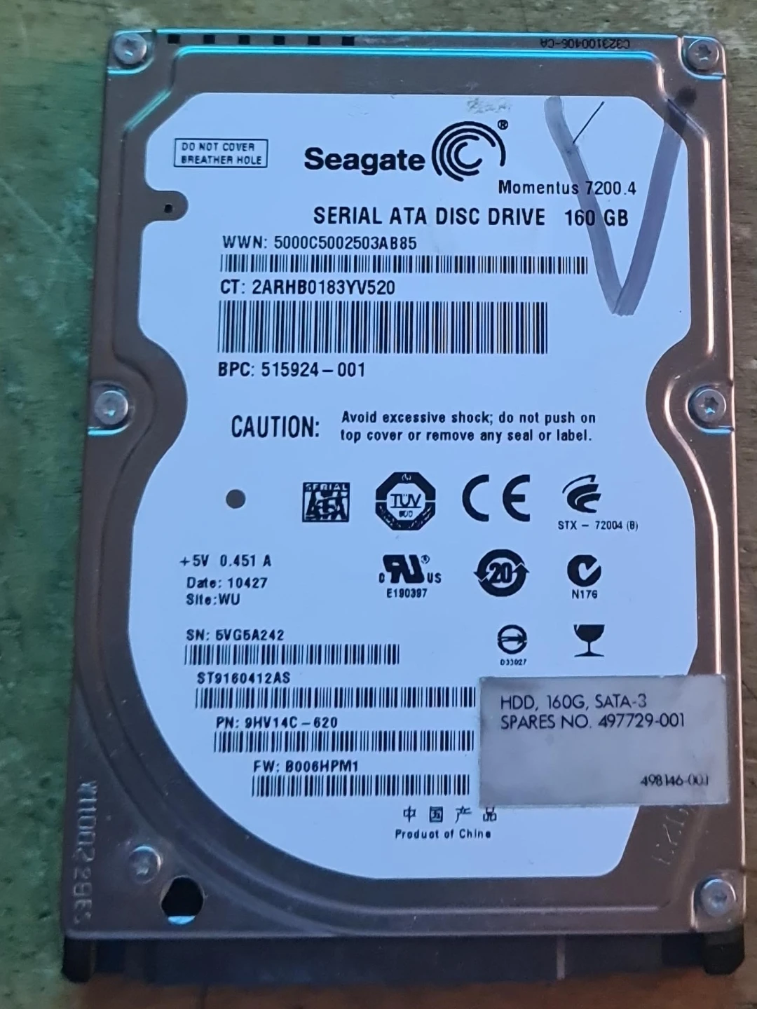 Seagate Momentus 7200.4 Serial ATA 160GB Hard Drive