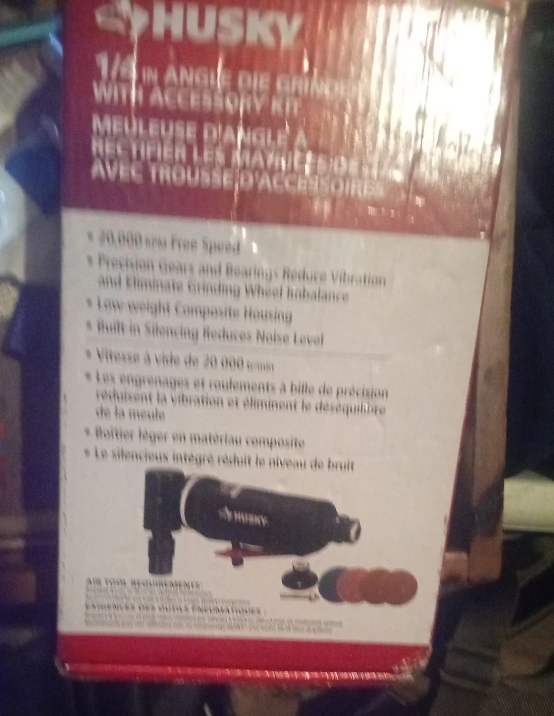 Husky 1/4" Angle Die Grinder with Accessory Kit