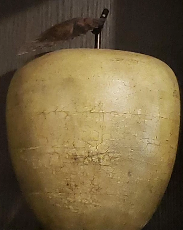 Rustic gold apple decorative sculpture