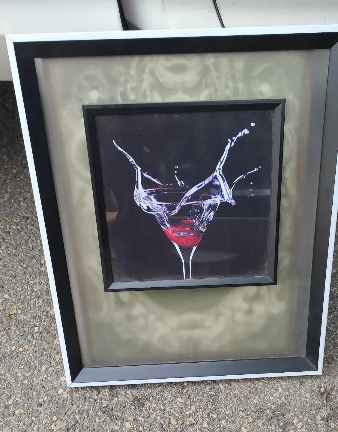 Framed Art Print Martini Glass Splash