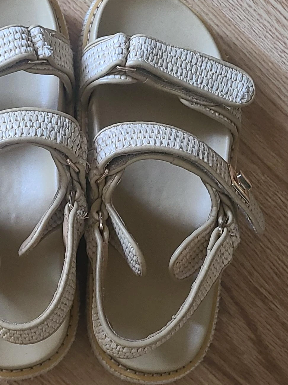 Strappy Beige Platform Sandals