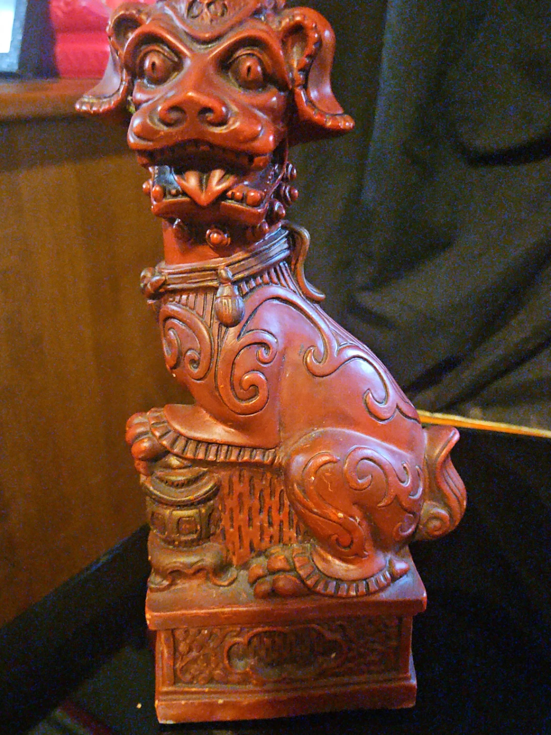 Red Foo Dog Statue
