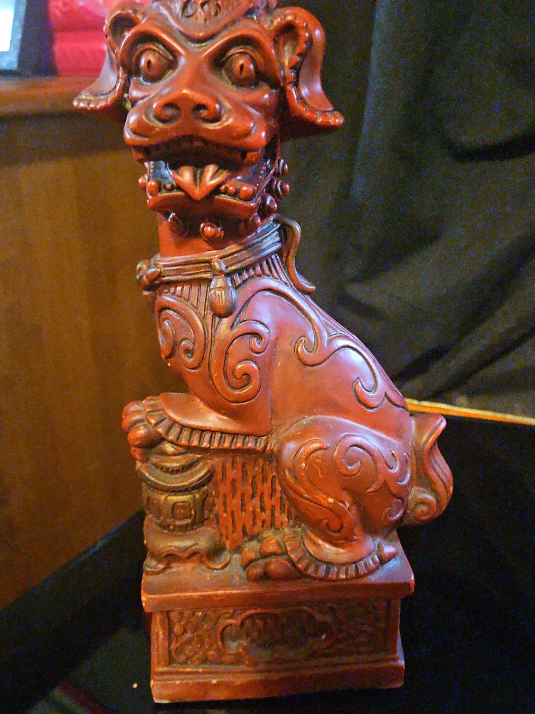 Red Foo Dog Statue