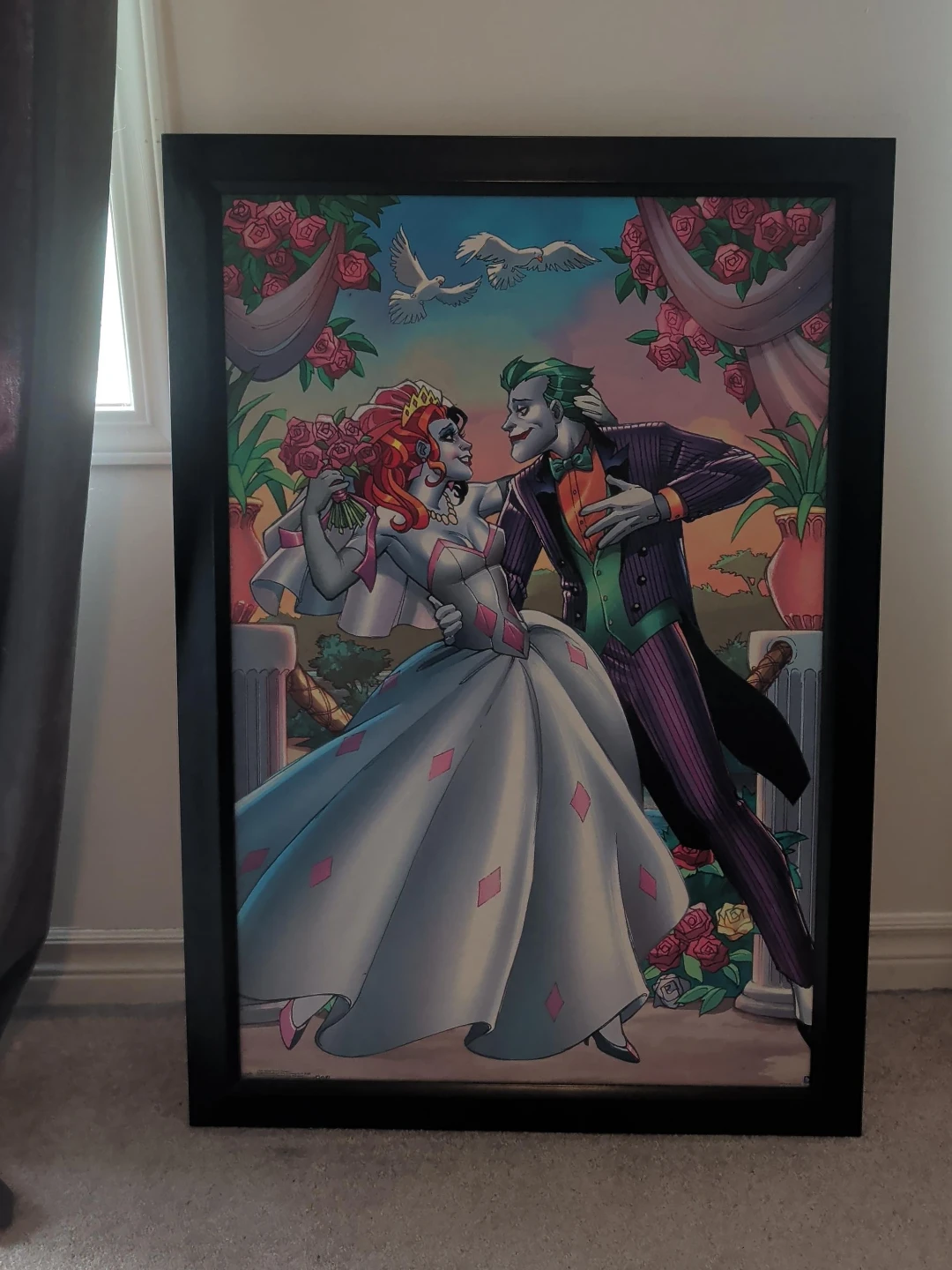 Framed Harley Quinn and Joker Art Print