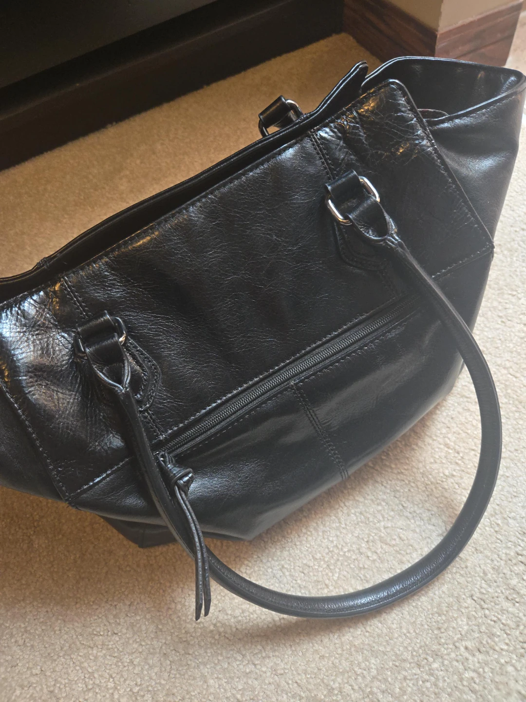Black Leather Handbag genuine leather.