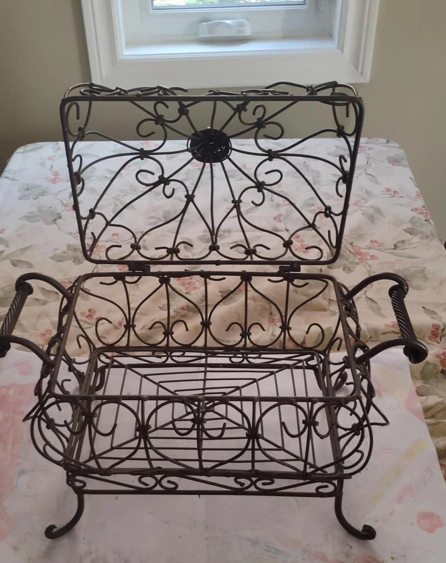 Vintage wrought iron French Filigree Treasure Ches