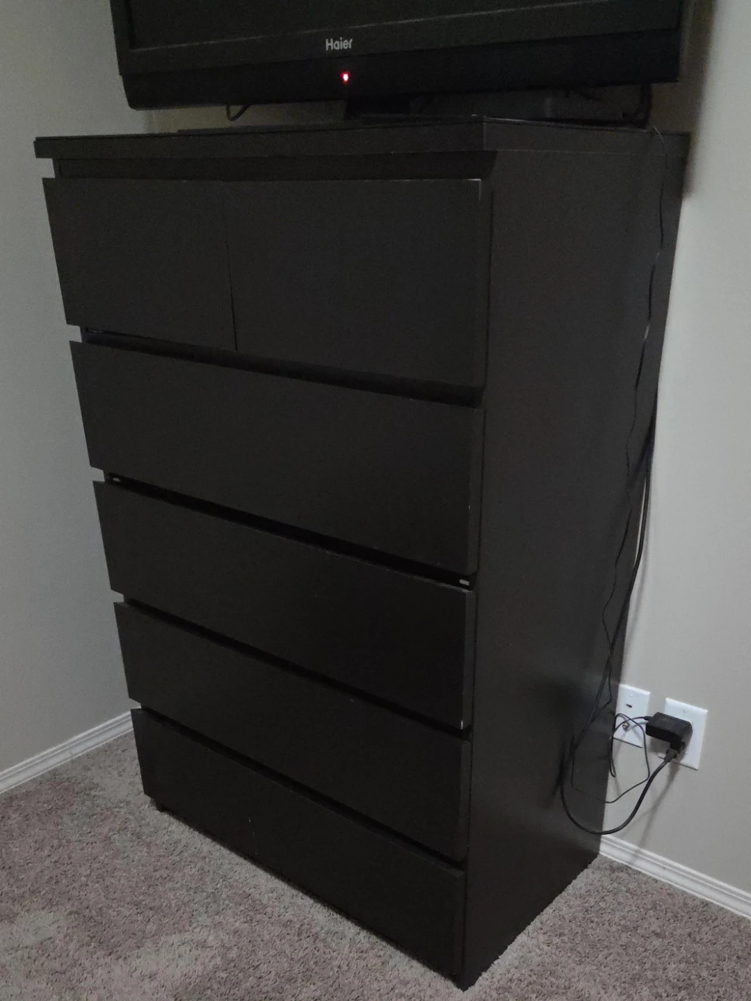 Dark Brown 6-Drawer Dresser