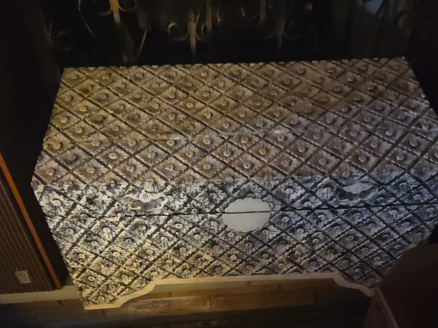 Antique Decorative Box with Floral Carving