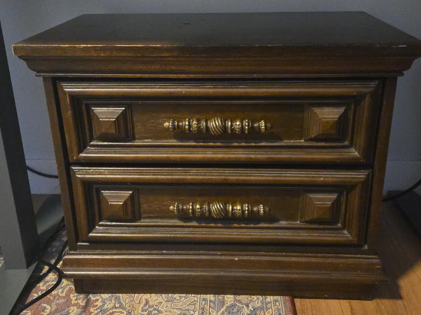 Wooden 2-Drawer Nightstand