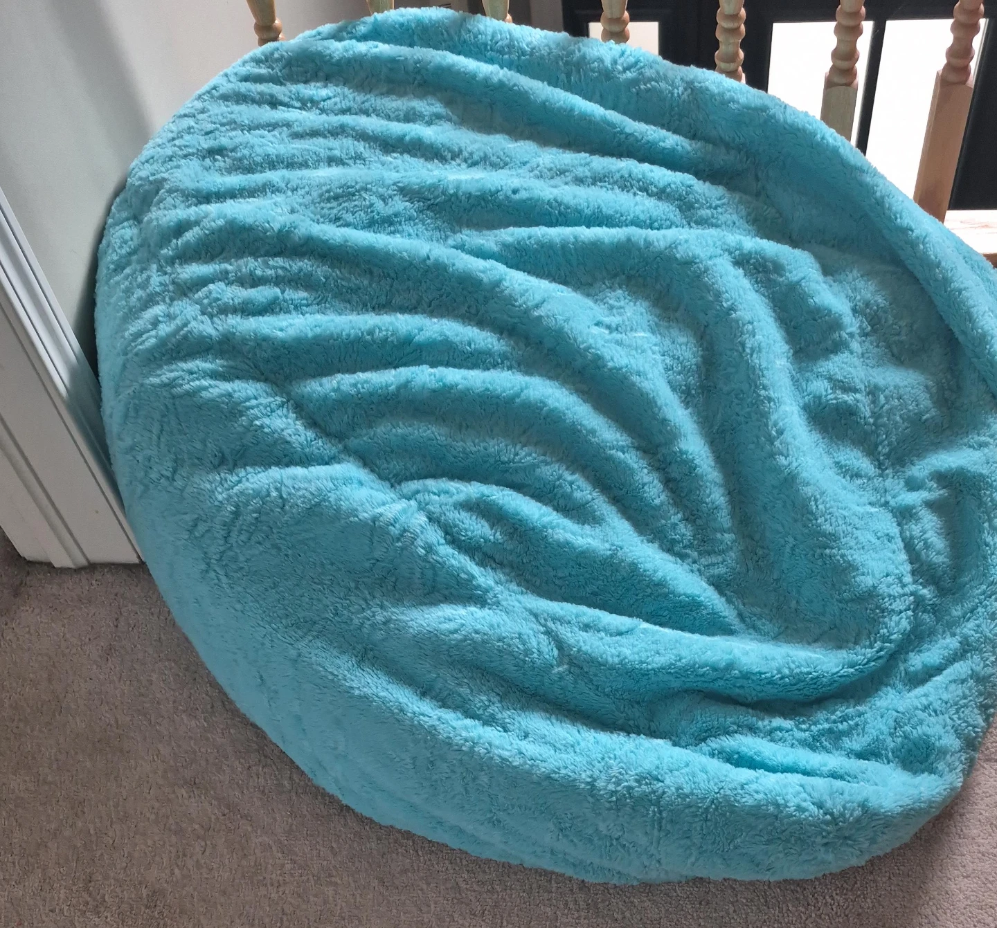 Light Blue Plush Bean Bag Chair